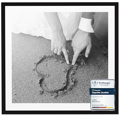 CABBEL set de 1 marco de madera MDF 60x60 con cristal acrílico inastillable negro