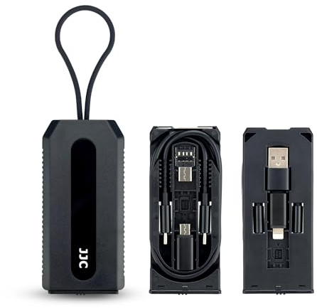 JJC USB C Datenkabel 4 Konverter Set mit Reisetasche, USB C auf Lighting Adapter, USB C auf Micro USB Adapter, USB C auf USB A Adapter, OTG Adapter, für TF Nano SIM Karten Telefon Computer (Schwarz)