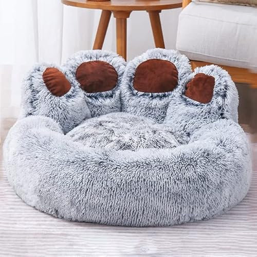 FUNZE Winter Langes Plüsch-Tiefschlaf-Katzenbett, bequemes Haus, warme Wintermatte, weiches Kissen, gemütliche Betten für Katzen, Hunde, Heimtierbedarf