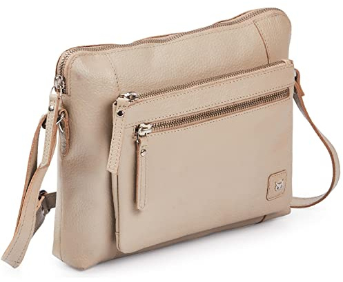 Wise Owl Accessories Kleine Umhängetaschen & Geldbörsen aus weichem gekrispeltem Echtleder - Triple Zip Premium Sling Frequenzweiche Umhängetasche für Damen