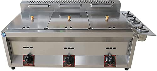 Friggitrice Professionale, friggitrice a Gas di Grande capacità da 20 l/30 l, friggitrice GPL in Acciaio Inossidabile per Uso Domestico e Commerciale, Potenza di Fuoco Regolabile, Facile da Pulire (1