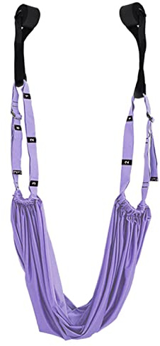 Waist Back Leg Stretch Strap Yoga Fitness Band,Stretching Equipment with Door Anchor for Dance Aerial Yoga Ballet Leg Stretching Exercise (Purple)