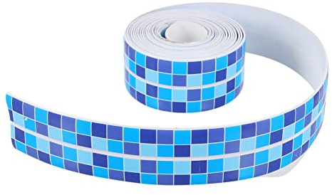 SEWOART 1rolle Selbstklebendes Wasserdichtes Dichtungsband Für Badezimmer Und Küche Mosaikdesign Flexibles Pvc Für Einfache Anwendung Und Saubere Ecken Zum Abdichten Von Waschbecken Wannen Und