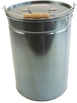 Ascheeimer Kohleeimer Mülleimer 25l, 15l oder 14l verzinkt mit Deckel