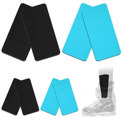 Bylion 4 Pairs Snowboard Shin Pads Guards Protector Foam Pads for Sports Ski, Shin Pads Foam Padded Ski Boot Liner, Leg and Foot Friction Shin Bang Protection for Skiing Snowboarding