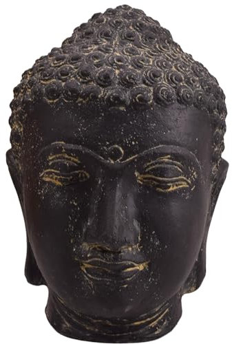 Teako Design Stonox Stein Büste Buddha Patna, Frostfeste Buddhafigur, Mystische Dekoration für Haus und Garten, Wetterbeständige Buddhaskulptur, Atmosphäre Gestalten