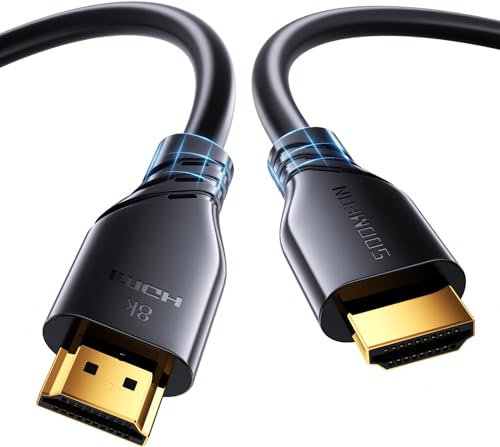 SOOMFON Cable HDMI 2.1 8K 3M Cable HDMI 8K 60Hz 4K 120Hz, eARC, Dolby Visión, 3D, HDR 10+, HDCP 2.2&2.3 Cable Macho a Macho Compatible con PS5 PS4 Xbox TV Monitor