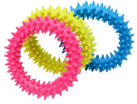 LIXIUHUI YZZT Dog Latex Toy,Rubber Pufferfish-Shaped Pet Food Dispenser,PuppyTeething Toys, Dogs Leakage Toys, Teeth Cleaning Dog Toy, Pet Leaky Eating Balls (Small, Teething rubber rings)