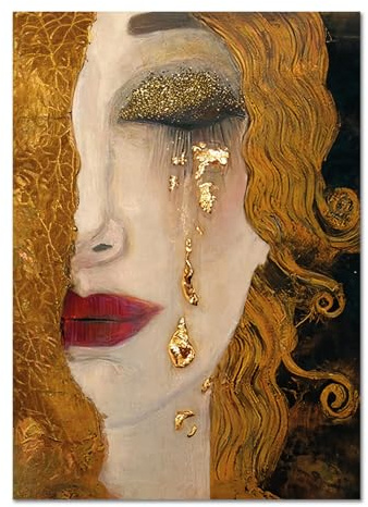 Giallobus - Gemälde - Gustav Klimt - Goldene Tränen - Acrylglas - 35L x 50l cm - Bereit zum Aufhängen - Moderne Gemälde