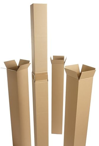 WePack 10 Stück Versandhülsen 2000x150x150 mm Versandkarton 4eckig, 2-teiliges Kartonsset Braun einwellig NEU