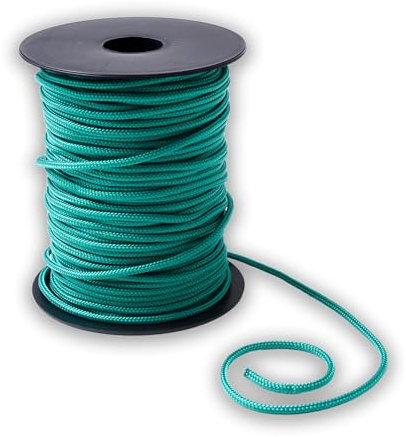 IPEA Treccia per Veneziana colore Verde Medio in Nylon – 50 Metri – Made in Italy – Corda Cordoncino per Tende a Pacchetto, Mantovane, Tapparelle, Accessori ­– Spessore 3 mm - Filo