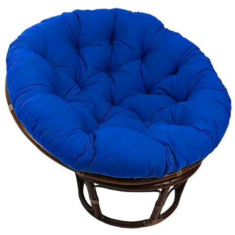 Hollywoodschaukel zum Aufhängen im Innen- und Außenbereich, dicke Rücken- und Sitzpolster für Korbstuhl, Ersatzkissen, blau, 60 x 60 cm