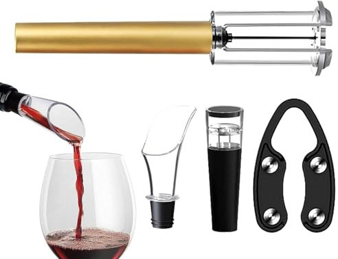 Apribottiglie per vino multifunzionale, set di per il vino | Kit manuale 4 pezzi - Kit per per vino portatile per cucina, casa e