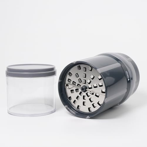 evergrate® EasyGrater Panther - Multifunktionale Küchenreibe mit Drehmechanismus, 3 Edelstahl Reibeinsätze, Auffangbehälter - Für Käse, Schokolade, Gemüse & mehr - Spülmaschinenfest, Robustes ABS