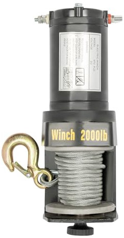 Elektrische Seilwinde 900kg DC12V, Seilzug mit 6m Stahlseil, Seilzug Offroad Motorwinde Elektrowinde Werkstatt Garage Boot Anhänger Quad ATV