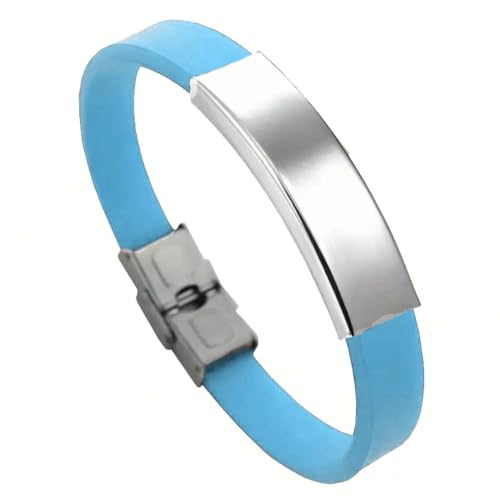 KBNSUIAN Name Armreif Personalisierte ID Silikon Armband Armbänder Casual Sporty Armbander personalisierter Schmuck fürn Sohn Tochter Ehemann Freund Geschenk Text Initialen Koordiniert Zahl