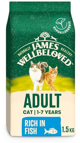 James Wellbeloved Hypoallergenic Dry Cat Food for Adult Cats Fish 1.5 kg