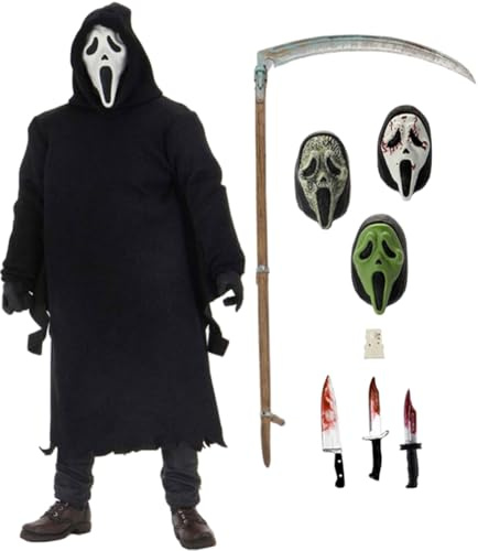 Zhongkaihua - Ghostface Plüschfigur, Ghostface 18 cm PVC Actionfigur, Modell für Weihnachtsdekoration, Schreibtisch, Geburtstagsgeschenk, Halloween-Kollektion, Dekoration für Erwachsene
