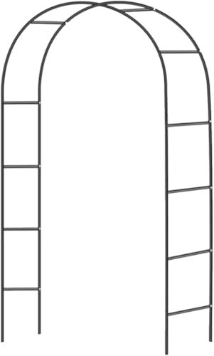 MAXLAND® Garden Arch 2.4M | Heavy Duty Metal Garden Arch | Green Garden Frame Arch for Climbing Plants | Arch for Outdoor, Backyard, Lawn, Patio, Courtyard, Wedding Decorations