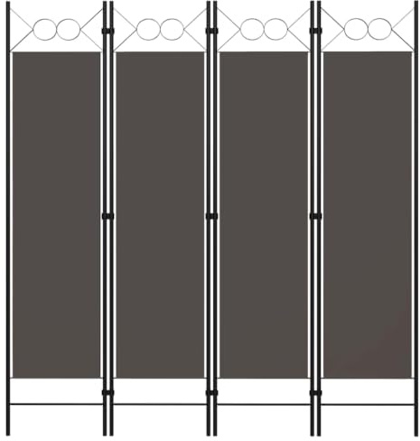 Myheimly 4-TLG. Raumteiler Klappbar Freistehend Trennwand Paravent Umkleide Sichtschutz Spanische Wand Raumtrenner Anthrazit 160 x 180 cm