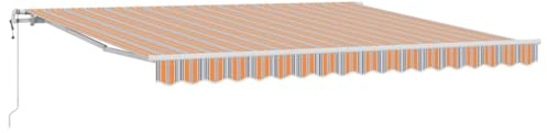vidaXL Toldo Retráctil Eléctrico Multicolor 400 x 300 cm, Toldo eléctrico Moderno, Sombra retráctil, Cubierta Solar motorizada, Ajuste fácil, protección UV para el jardín