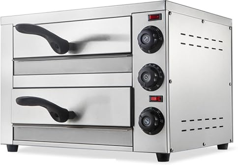 LVSEWOA Four à Pizza Double Professionnel 12 Pouces 16 Pouces en Acier Inoxydable, Four à Pizza électrique de comptoir et Four à Pizza d'intérieur Polyvalent pour Restaurant (16 Pouces)