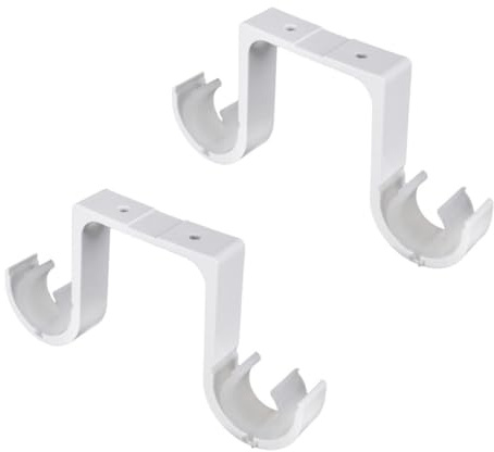 Alipis Soporte Doble para Barra De Cortinas Resistente y Antióxido Accesorios para Colgar Cortinas De Salón y Visillos para Dormitorio y Cocina Blanco