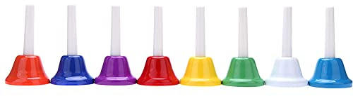 Garsent 8-Noten-Handglocken-Set – Farbenfrohes Kinderschlaginstrument, Musikspielzeug für Kinder, Handglockenspiel für Rhythmusband