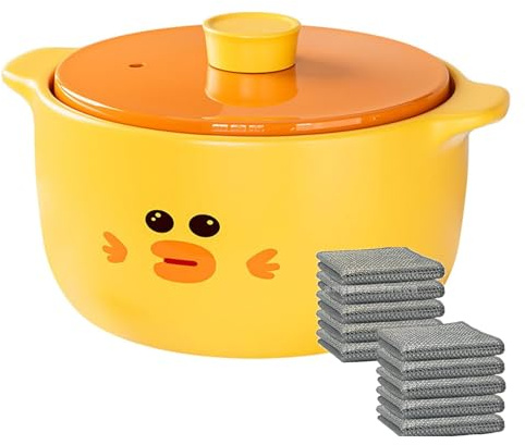 Pentola di sabbia, pentola terracotta in ceramica resistente al calore, adatta for riso glutinoso, stufato e zuppa, 6L(5L)