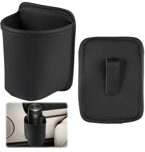 Portavasos para Puertas y Asientos Traseros de Coche de Cuero - 2 Piezas Clip-On con Soporte Universal para Botellas, Térmicas y Latas,Rejillas de Ventilación de Auto para Cualquier Tipo de Bebida
