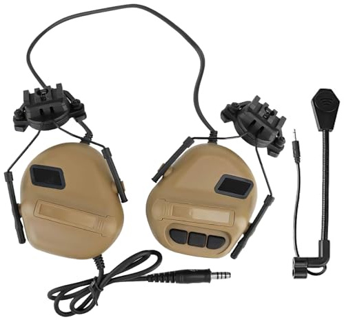 Kronabelle Hjälmheadset med mikrofon för paintball, airsoft och fitness, bekväm svampstoppning, 360 graders roterande fäste, passar 20,5 till 64 cm huvudomkrets