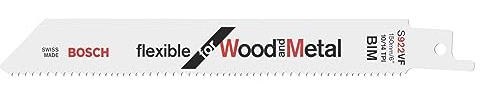 Bosch Professional 2x Lame de Scie Sabre S 922 VF Flexible for Wood and Metal (Bois, Métaux ferreux, Plastiques, 150 mm, Accessoires pour Scies Sabres)