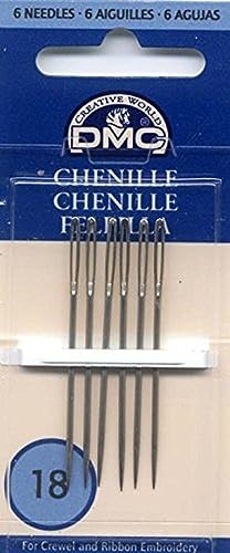 DMC 1768-18 Agujas de Mano de Chenilla, Paquete de 6, tamaño 18, Azul