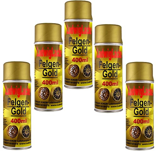 LudwigLacke 5 Felgengold Spray 400 ml je Spraydose