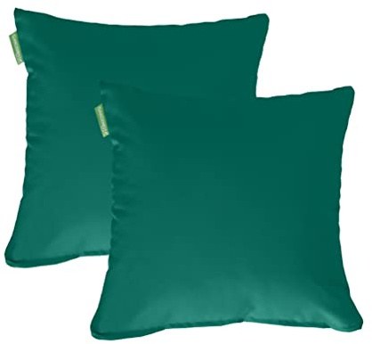 Gardenista 18 Garden Scatter Cushion | Outdoor Water Resistant Garden Furniture Pillow | Soft and Comfy Patio Furniture Cushions | Throw Pillows for Sofa, Couch, Balcony - 2 Pack (Green)