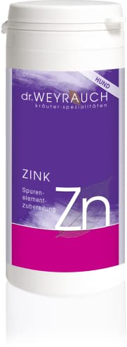 Dr. Weyrauch Zn Zink | 60 Kapseln | Ergänzungsfuttermittel für Hunde | Mit Kräutermischung