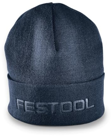 Festool Strickmütze – Handwerker Wintermütze in Blau, One Size | Strickmütze mit Festool-Logo, 100 % Acryl, atmungsaktiv, maschinenwaschbar – für Baustelle und Werkstatt