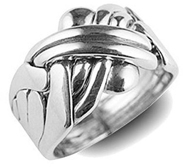 Alianza turca, Anillo del Sultán o Sultana, de 6 Aros de Plata de Ley 925, Talla 22, Tallaje español