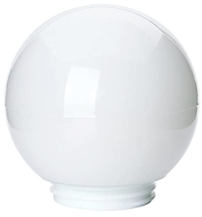 Glas Kugel weiß mit Gewinde, Kugeldurchmesser 13,5cm, Gewinde A: 84,5mm I: 76mm Glas 60W
