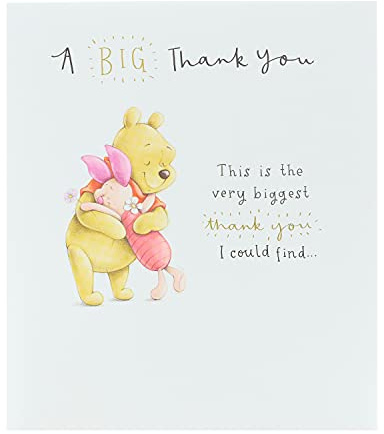 Carlton 606266-0-1 - Tarjeta de agradecimiento de Disney Winnie The Pooh and Piglet
