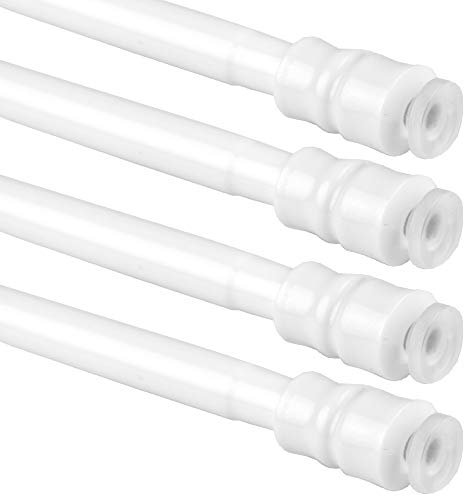 Bestlivings 4er Pack Klemmstange (Weiß) Schraubtechnik ausziehbar 60-90 cm, Gardinenstange zum Klemmen, für leichte Gardinen, kein Bohren - Kleben