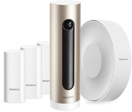 Netatmo Sistema de Video Alarma Inteligente Completo, Cámara WiFi Interior + Sirena Inalámbrica 110 DB + 3 Detectores de Apertura para Puertas y Ventanas, NBU-ICSS-EU