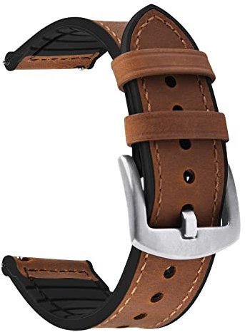 Fullmosa 20mm Correa Reloj Cuero y Silicona,Pulsera Reloj Híbridas de para Garmin Vivoactive 5/3 40mm/3/3 Music,Garmin Venu/2 Plus;Samsung Galaxy Watch FE 40mm/7/6/5/4/3