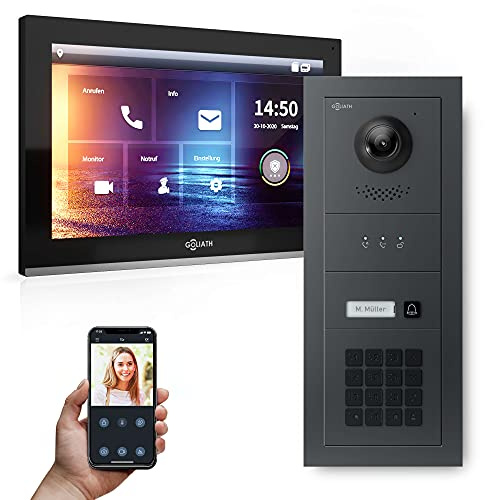 GOLIATH® PRO IP - Türklingel & Türsprechanlage mit Kamera [UNTERPUTZ TÜRSTATION] - Klingel mit Kamera & 10 Zoll Monitor - Doorbell Camera - Video Sprechanlage mit Türöffner - Videotürklingel