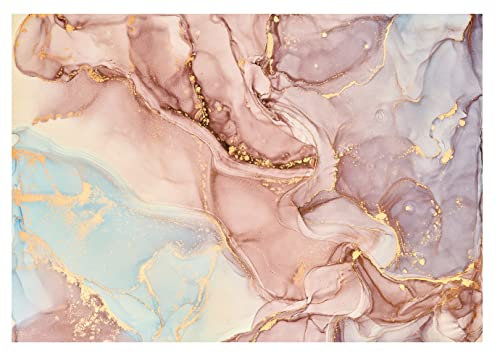 Carta Da Parati Fotografica Marmo Effetto Pietra Glamour Astratta Rosa - Include Colla - Moderna Design Carta per Pareti Soggiorno Camera Da Letto Fotomurali In Tessuto Non Tessuto TNT (312x219 cm)