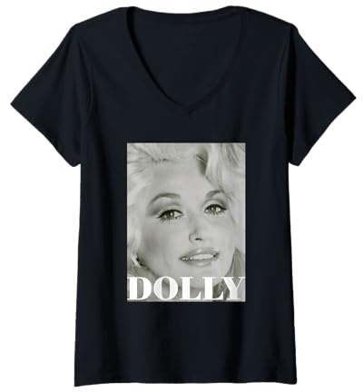 Femme Dolly Parton T-Shirt avec Col en V
