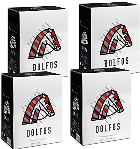 Vino Tinto Bag in Box DOLFOS Tempranillo ROBLE - Pack Ahorro 4 x 3L | Tempranillo Premium de Zamora con 4 Meses en Barrica | Formato Sostenible: Frescura 3 Semanas