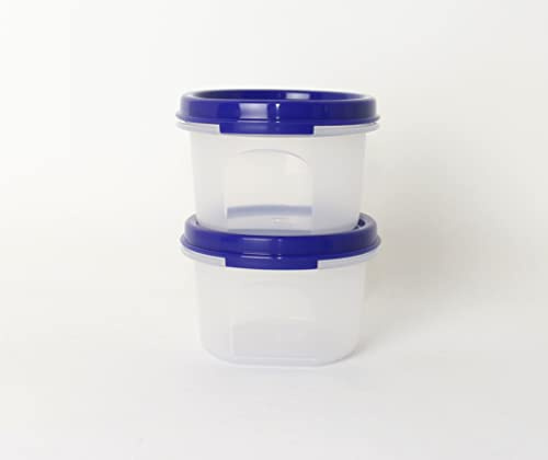 Tupperware NEW Eidgenossen Circular Blau/Transparent 2X 200ml Kaffeepads Vorratsdose + Hängelöffel Apricot