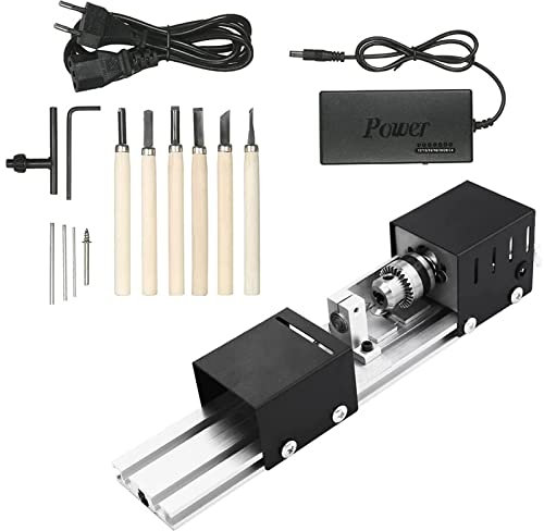Mini tour à bois, mini tour à polir les perles, fraiseuse, ensemble de perles de polissage, tour à métaux, table de bricolage, travail du bois, perceuse, outil rotatif, ensemble standard DC12V-24V