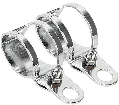 Dowrap 27–31 mm Durchmesser. Gabel Montage Motorrad Blinker Halterung Lampe Halter Zubehör for Chopper Cruiser Cafe Racer (Color : Silver)